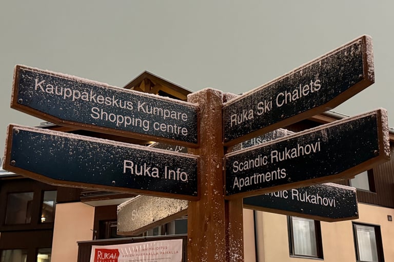 Ruka ski chalet sign 