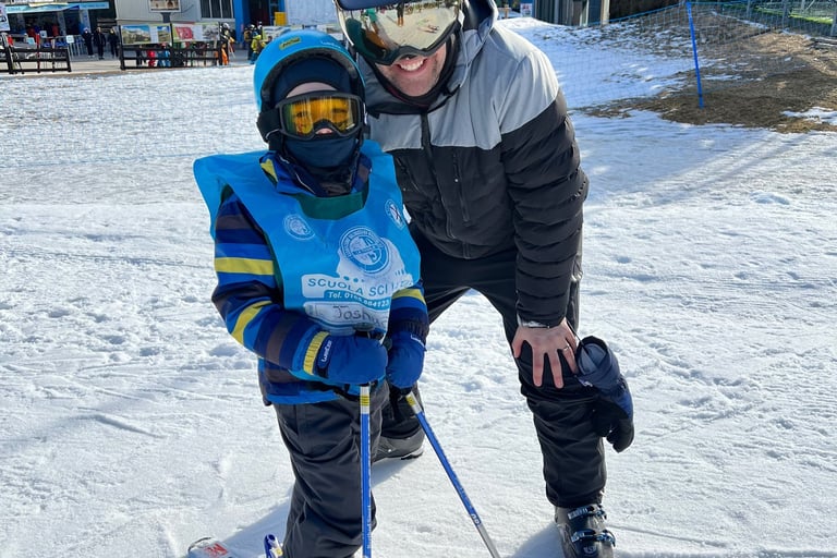 Kids ski lesson in La thuile Italy