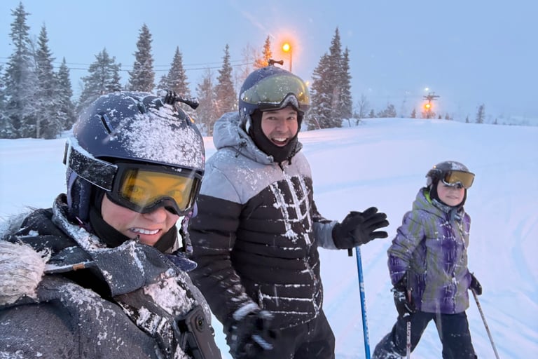Skiing in ruka valley finland