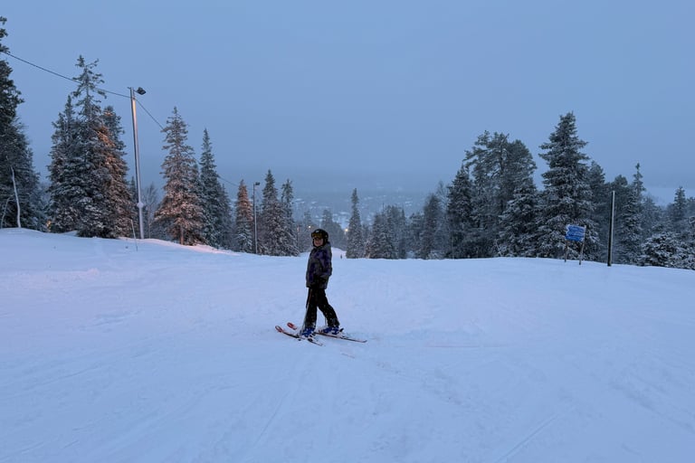 Wide open slopes in Ruka Ski Resort - perfect for families
