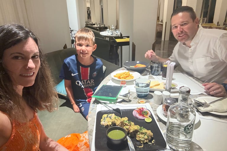 family eating in india
