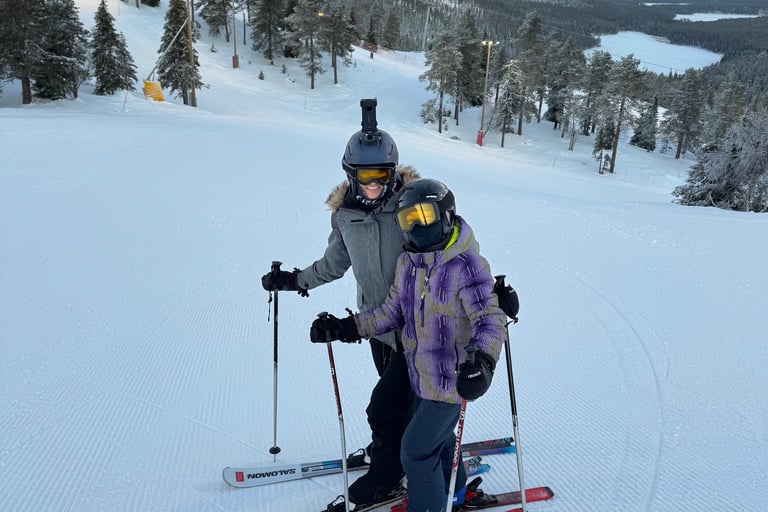 Candy cane skies in ruka finland