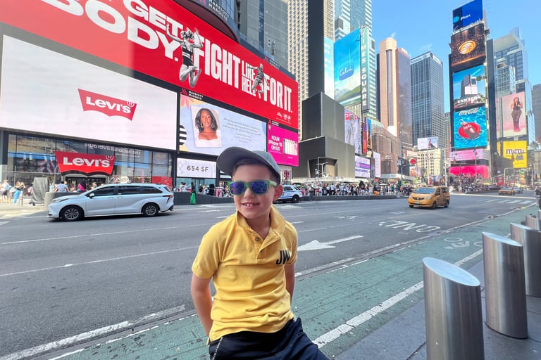 times square with kids new york