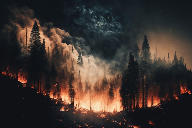 royalty free image of Canadian wildfire