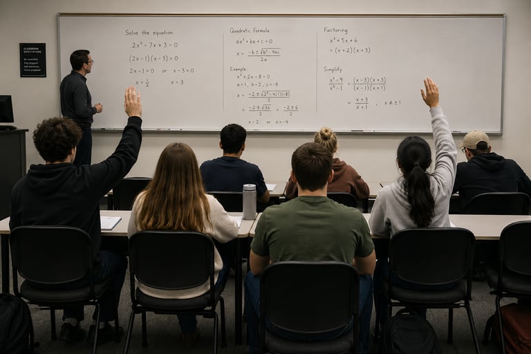 classroom hands raised