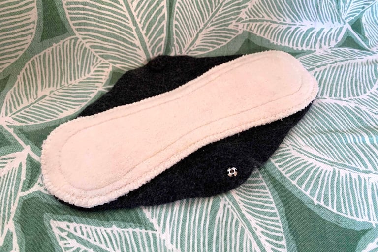 reusable wool organic cotton menstrual pads