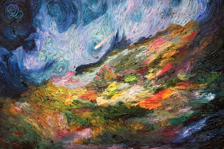 whispers of the sky oil on canvas by anuragk gupta