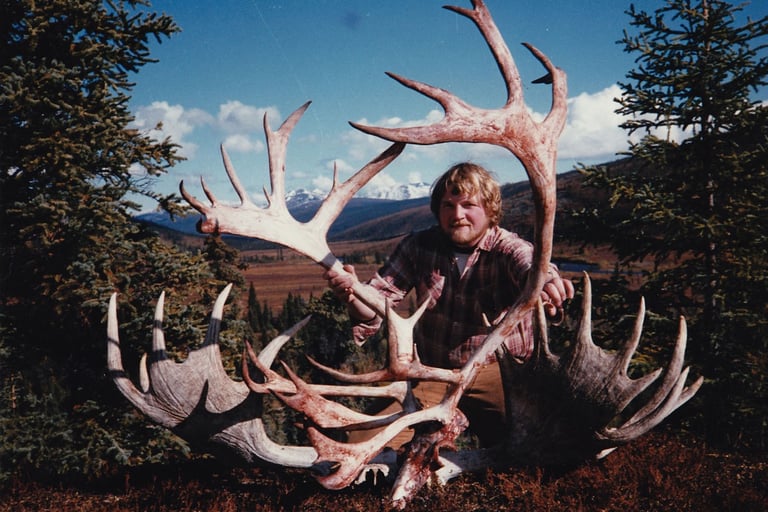 Premier trophy caribou harvest from a remote A&L Outdoors Alaskan expedition.