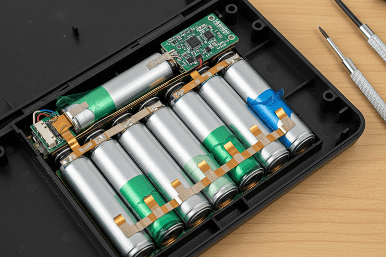 células 18650 retiradas de um notebook ou power bank