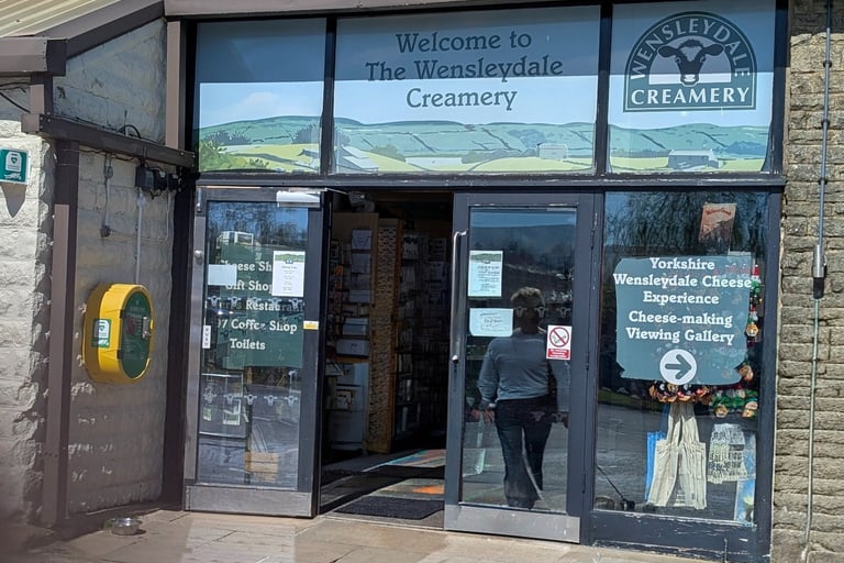 the entrance of the Wensleydale Creamery