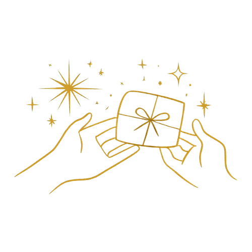 Deux mains qui offrent un cadeau - rejoins l'aventure en t'abonnant à m newsletter !