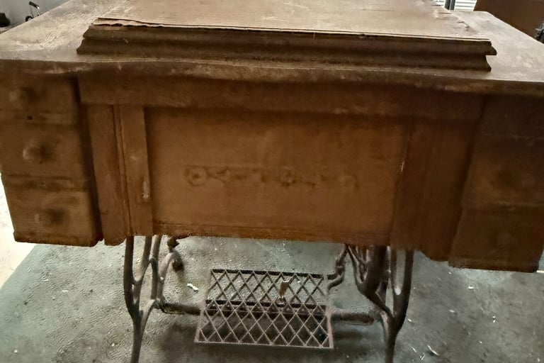 Original cabinet before restoration