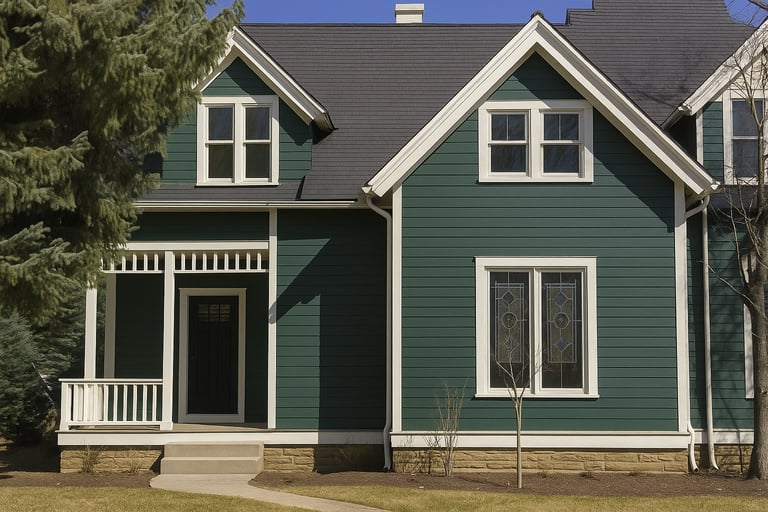 after of house painted exterior in red deer