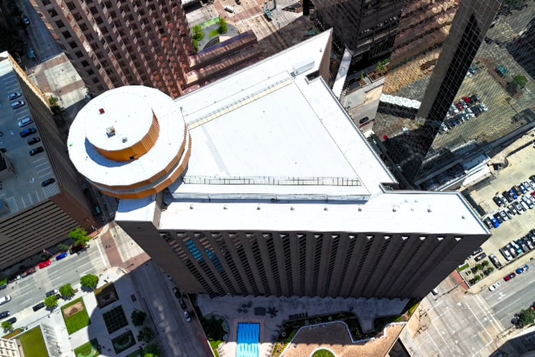 Top of the Hyatt Regency Hotel - New roof by SRS