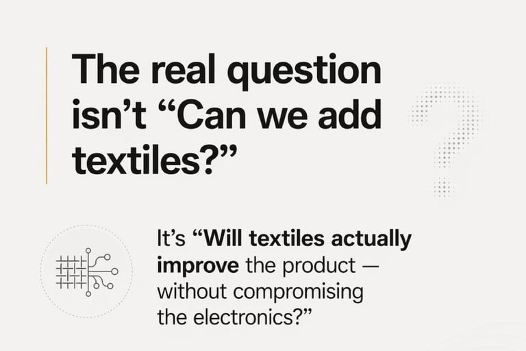 The real question when making E-Textiles is, Will Textiles actually improve the product.