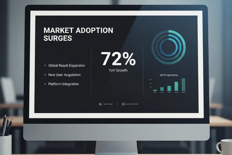 Slide example demonstrating clean visual hierarchy with a strong headline and organized structure