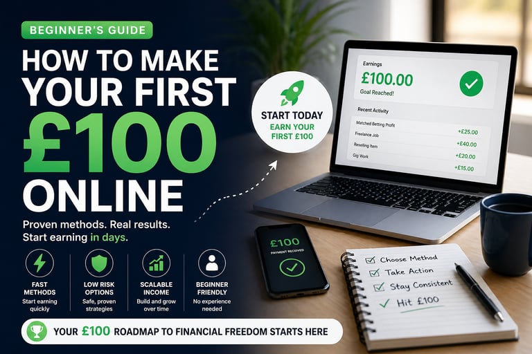 how to make first £100 online