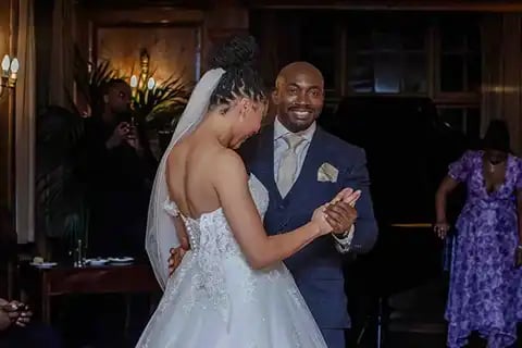 newly-weds having their first dance