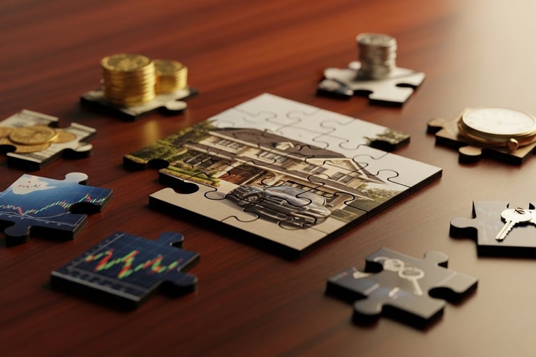 Divisão de patrimônio representando inventário e partilha de bens