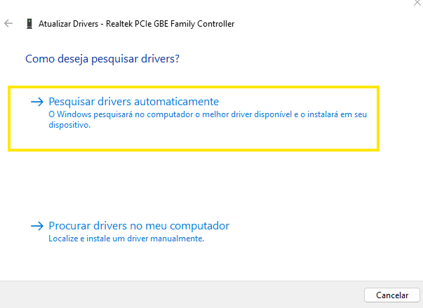 Atualizar placa de rede automaticamente