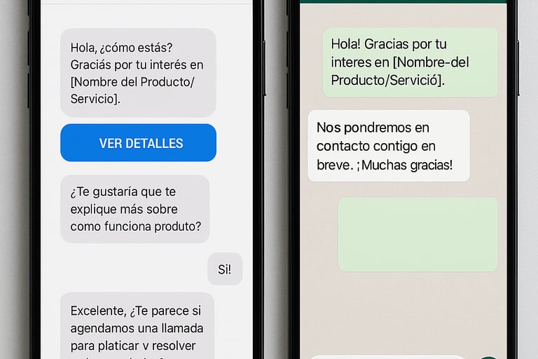 two iphones with texting on them