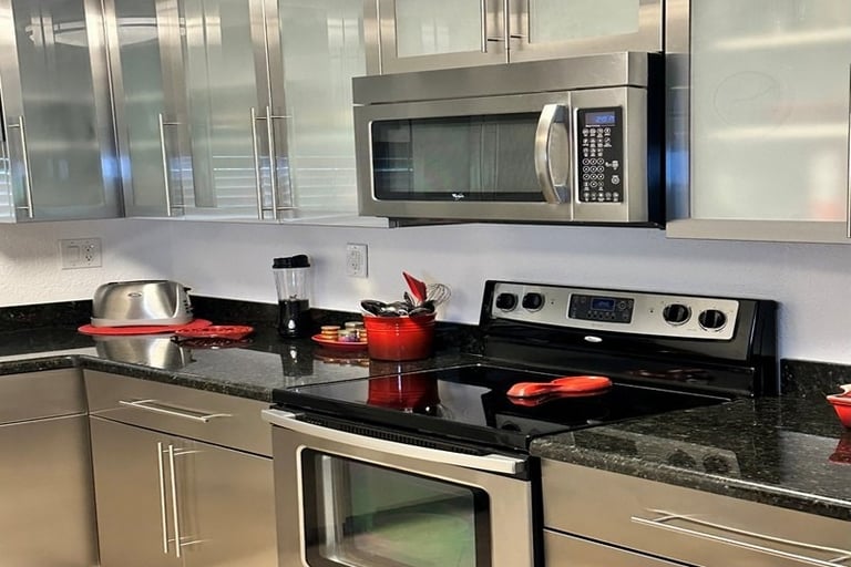Tailored Steel cabinets combining with glass doors