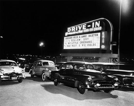 Old cars and a drive in movie