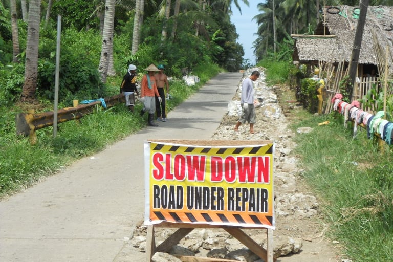 Road work in the Philippines