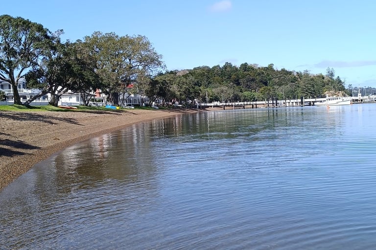 Playa y muelle de Russell, Nueva Zelanda