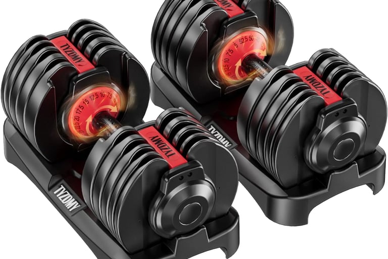 Adjustable Dumbbells Set of 2，Free Weights Dumbbells Set，Adjustable Dumbbell Set，52.5 lbs pair 105 l