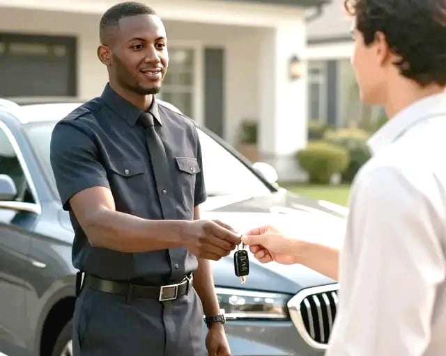 Livraison par chauffeur convoyeur. Client satisfait