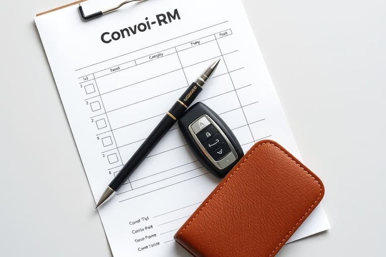 Documents administratifs et clés de voiture sécurisés par la société de convoyage Convoi-RM