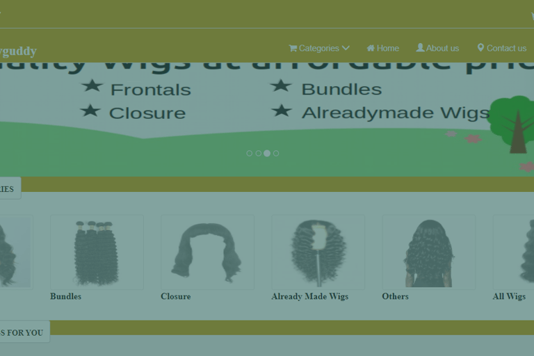 an e-commerce website built for a client