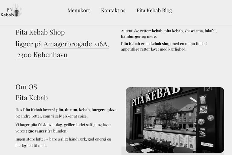 Modern Pita Kebab Shop website built with Hostinger Website Builder