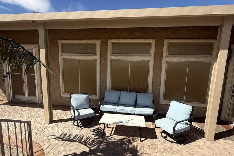 Sun-torched solar screens