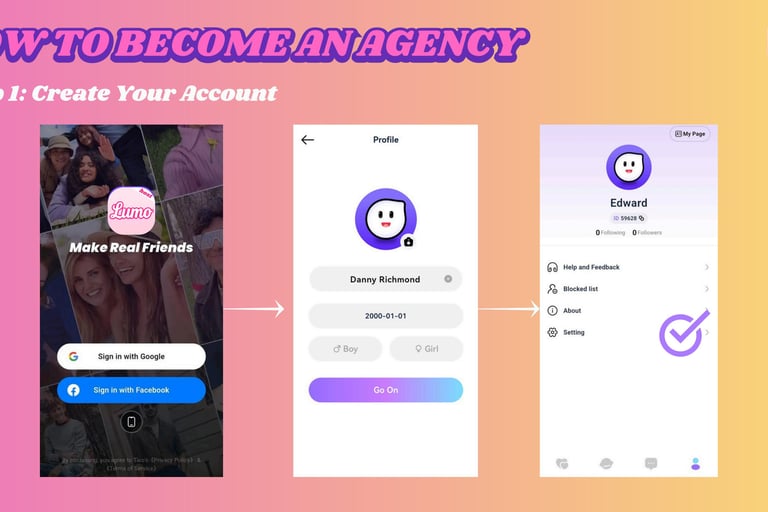 Lumo apps agency joining procedure step by step