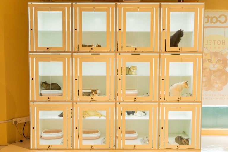 Solo cat boarding room at Moly Cat Hotel OUG Parklane KL