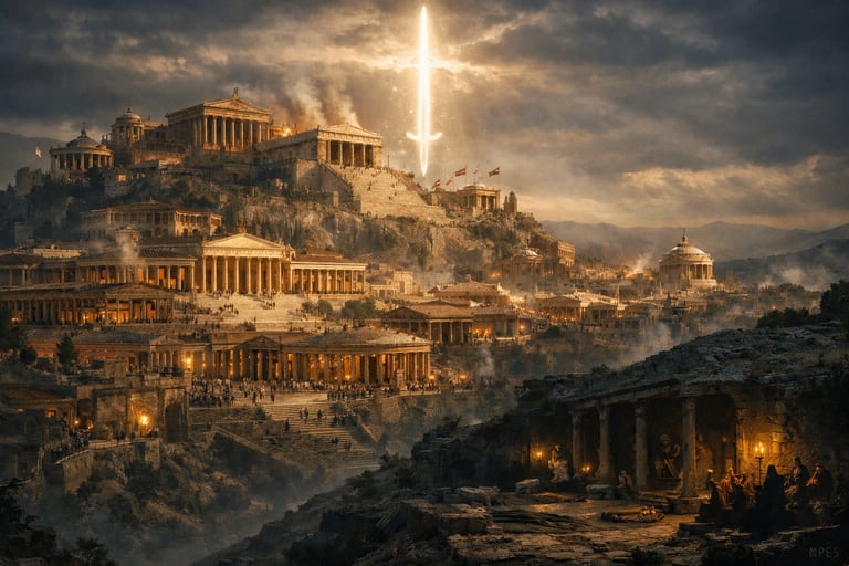 AI-generated graphic of the church of Pergamos