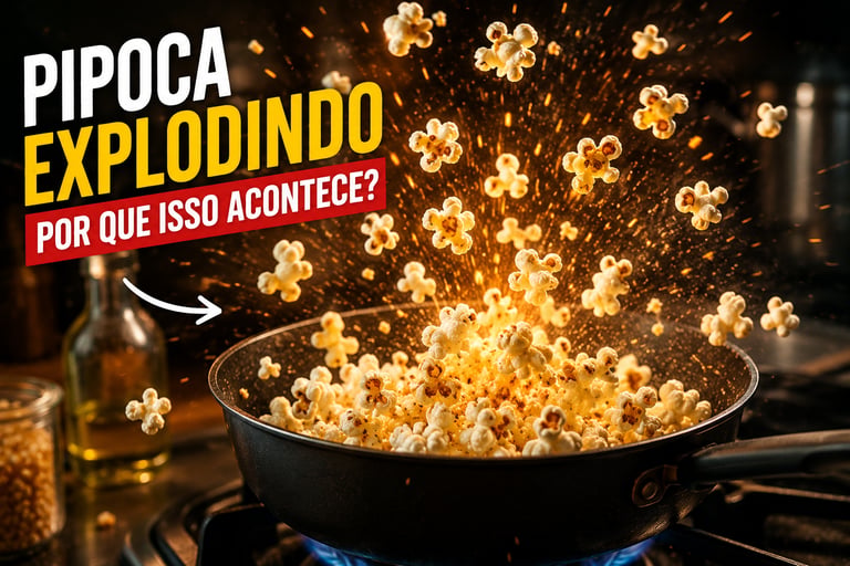 pipoca estourando dentro de panela quente
