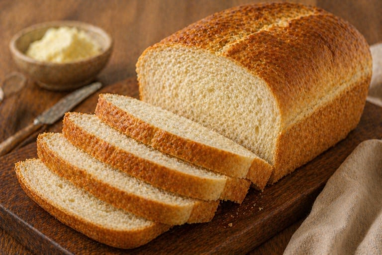 pão de forma caseiro macio com fatias fofinhas