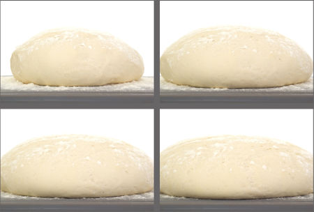 estagios da massa do pão caseiro antes de assar