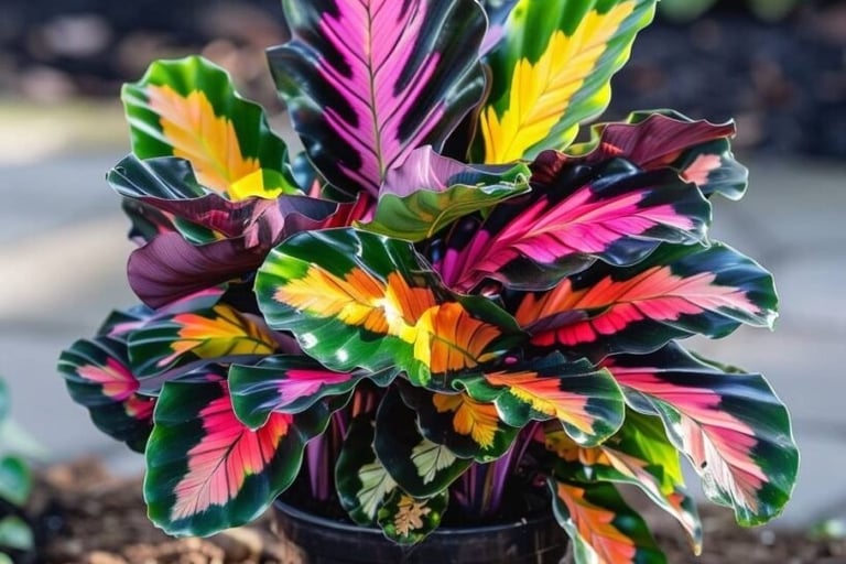 Calatéia-planta colorida