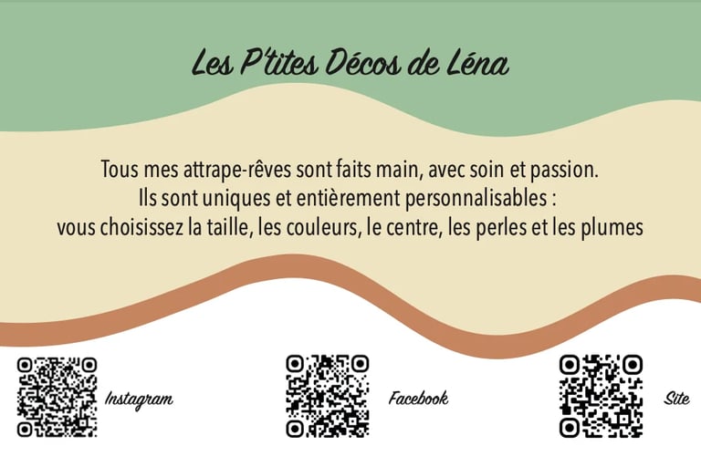 cartes de visites les p'tites decos de lena verso