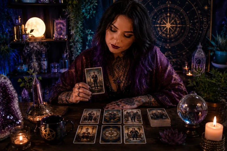 Cartomante faz leitura de tarot sobre emprego e novas vagas de trabalho.