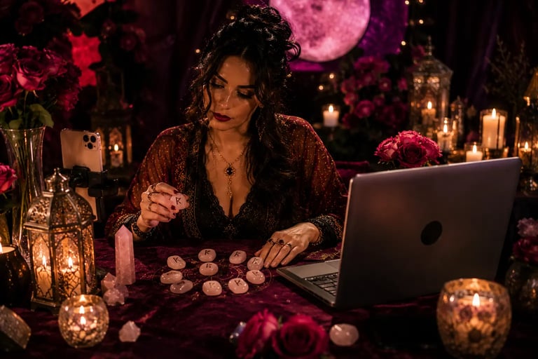 Leitura de runas do amor online para orientação de relacionamento