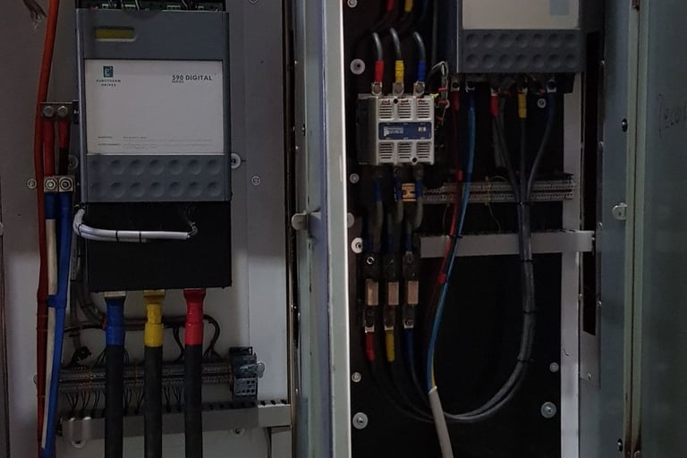 Upgrade of a Parker 110kw DC drive. New 3 phase 400 volt supply