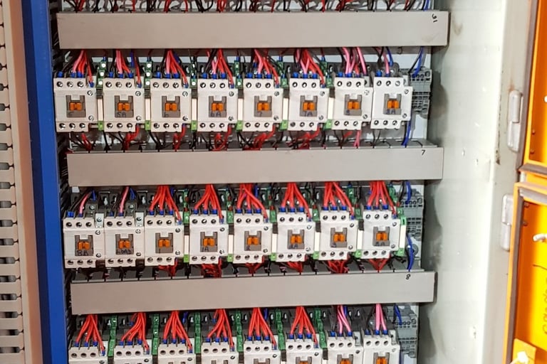 Upgrade Of a bank Of contactors for Hydraulic Directional Control valves, Unload valves. and Pumps.