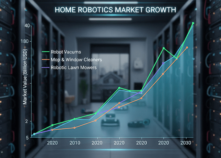 Market size chart showing growth potential in the smart home market and IRBT.