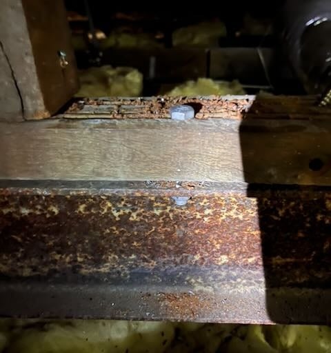 bolts installed to timber plate