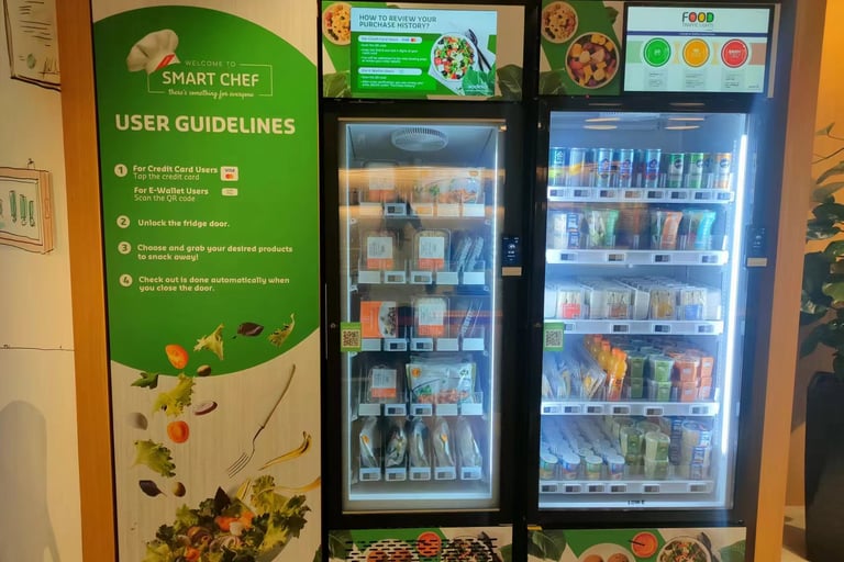 ai powered smart cooler vending machine at Sodexo Singapore